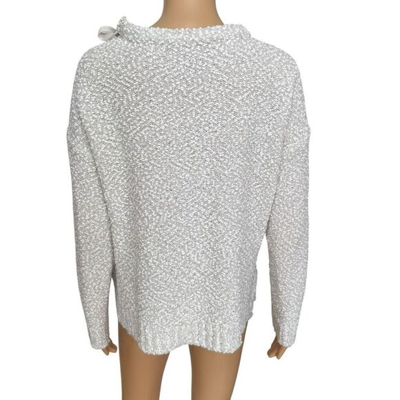 Lilla p textured grey tie shoulder sweater size S - Picture 3 of 7